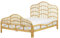 Bett Rattan Hellbraun mit Lattenrost 140 x 200 cm hohes Kopf- & Fußteil Domeyrot