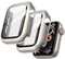 JETech Hülle mit Displayschutz für Apple Watch SE (2022/2020) /Series 6 5 4 44 mm, Gesamt Schutzhülle, Eingebaut Gehärtetes Glas Schutzfolie Hoch Empfindlichkeit, 2 Stück (Polarstern)