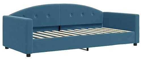 vidaXL Tagesbett, Gästebett 2-in-1, Sofabett Schlafsofa für Schlafzimmer Wohnzimmer, Bettsofa Sofa, Modernes Design, Blau 90x200cm Samt