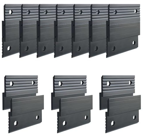 10 Set Heavy Duty Aluminum Wall Hanger, Z-Clip Interlocking Wall Bracket Hardware Kit for Hanging Mirrors, Picture Frames, Whiteboards, Pictures, Panels, Shelves, Headboards and Art Frames (Black)