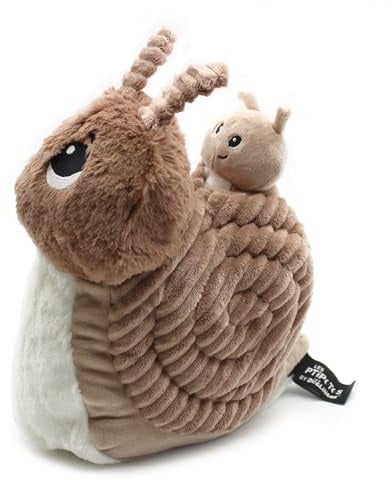 Les Déglingos - PTITPOTOS Speedou die Schnecke Maman Bébé – Plüschtier sehr weich Geburt – Beige – 22 cm