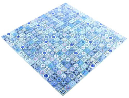 Glasmosaik Fliesen Marrakech Retro Vintage Optik Blau