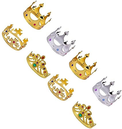 SAFIGLE 8St goldene Königin Halloween-Requisiten Partykronen Prinzessin Diademe Königskostüm Königin Kostüm Party-Krone-Stütze Geburtstagskrone Abschlussball Zepter Kind