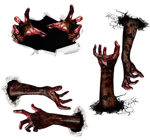 UPKOCH Horror Aufkleber Halloween Geist Wandtattoo Gruselige Geisterhände Pvc Abnehmbar Für Zuhause Bar Büro Deko Fenster Fliesen Glas