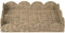BEAHING Rustic Rattan Rectangular Serving Tray, 19.7x14.6x3.9 Inch, Beige, Solid, Grass, 100%, Rectangular, Scalloped Edge, Built-In Handle, Coffee Table, Living Room, Desk