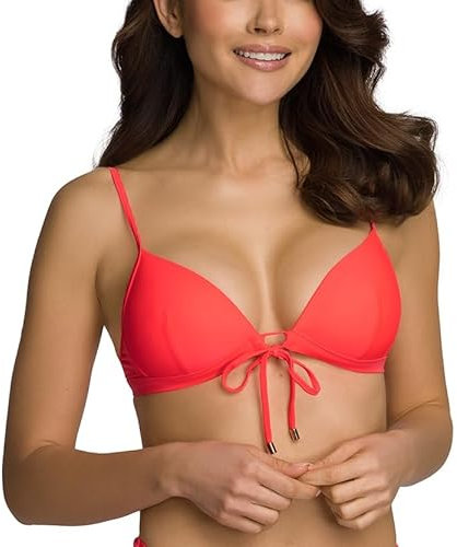 RELLECIGA Damen Bademode Bikini Push-up Top Triangel Oberteil Neon Coral XL
