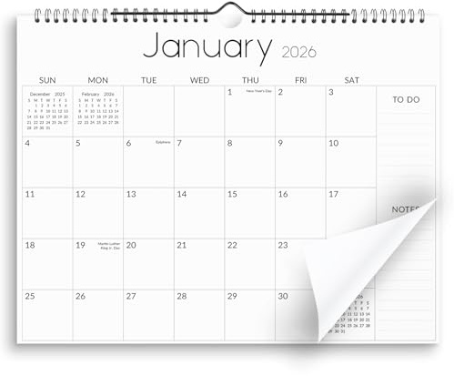 SKYDUE Wall Calendar 2026-2027, Apr. 2026 to Dec. 2027, 21 Months 2026-2027 Wall Calendar with Planner Stickers, 14.5 x 11, Black