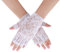 Lusofie Spitzenhandschuhe Weiß für Teeparty Kurze Fingerlose Handschuhe Damen Formelle Oper Blumenmuster Halloween Hochzeit Weiße Handschuhe Spitze