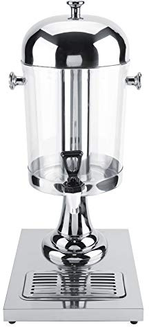 Dispensador de Bebidas de Acero Inoxidable, 8 Litros, con Núcleo de Hielo, para Bebidas Frías y Calientes, Plata