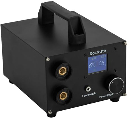 Akku Punktschweißgerät, DC12V 4A Doppelimpuls Punktschweißer mit 1,8-Zoll-LCD Doppelpunktschweißgerät Electric Spot Welder Einstellbare Schweißgeräte