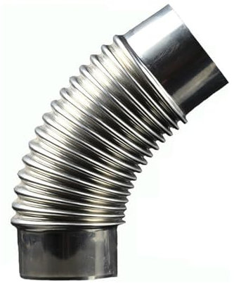 Tuyau d'échappement de cheminée coudé à 45°, Ø 60 mm/70 mm/80 mm/90 mm/100 mm/110 mm, Tube Adaptateur de Conduit de cheminée en Acier Inoxydable, coude de Tuyau de poêle résistant à la Chaleur, Tuyau