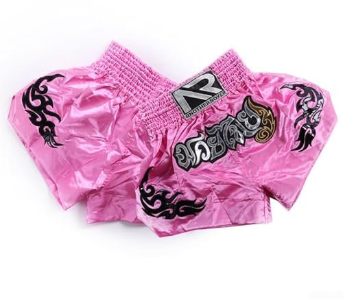Gdfnmogo Pantaloncini da boxe, da donna, per kick boxing, MMA, Muay Thai, combattimento, pantaloncini traspiranti (M rosa)