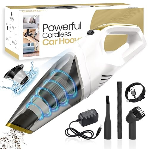 Aerobe HandHeld Vacuum Cleaner - ADVANCED 15000 PA Car Hoovers Cordless Powerful, Strong Suction Car Vacuum Cleaner For Home Mini Hoover With Led Light Hand Held Hoover/Portable hoover