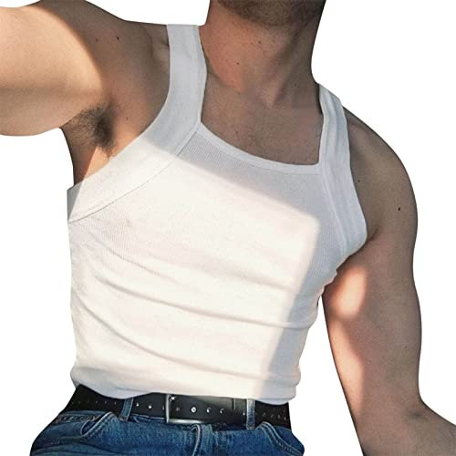 Chanpning Männer Achselshirt Muscle Axelshirt Festival Shirt Ärmelloses Unterhemd Strand Trägershirts Basic Top Hawaii Tank Top Fitness Shirt Einfarbig Achselshirt Modische Streetwear