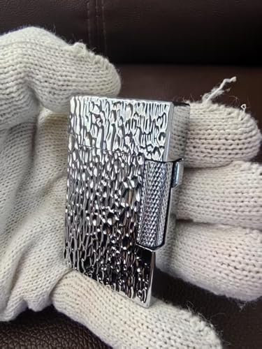 Retro Flip Sound Lighter,Double Flame Side-Slip Wheel Ignition,Refillable Butane Gas,Gift for Men,Gift for Women