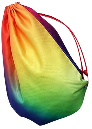 VALICLUD Rucksack Reisetaschen Für Damen Schwimm Seesack Damen Umhängetasche Damen Kordelzugtasche Pooltasche Rucksacktasche Für Damen Netz Strandtasche Für Damen Buntes Polyester