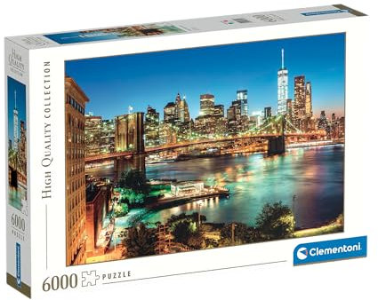 Clementoni Puzzle Collection - Brooklyn Bridge Lights 6000 Stücke - Puzzle für Erwachsene 14-99 Jahre, Brooklyn, New York, Skyline, Made in Italy, 36534