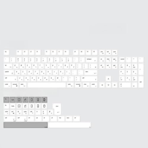FKRTQIYN KBDiy Retro 143 Keycap Set PBT Matcha KOA Compatible With MOA Style 7u ISO Compatible with Mechanical Keyboards Japanese Korean Russian(MAC Apple Style-KR)