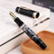 erofa Majohn P139 Piston No. 8 Fountain Pen Fine Nib with Box, Large Capacity Grey Marble Acrylic Writing Pen