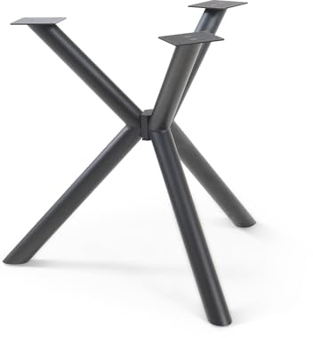 [en.casa] Tischgestell Viserinna Metall Tischfuß für Esstisch Schreibtisch 94,5 x 94,5 x 73 cm Tischkufen Spider Schwarz