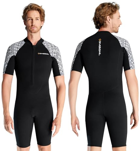 Combinaison shorty à manches courtes en néoprène pour homme avec fermeture éclair à l'avant de 3 mm pour surf, plongée, SUP, taille XL