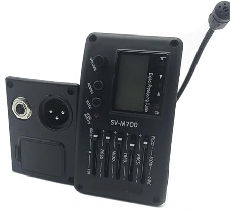 SV M700 Four band acoustic guitar equalizer with tuner and microphone pickup Acoustic Guitar Pickups
