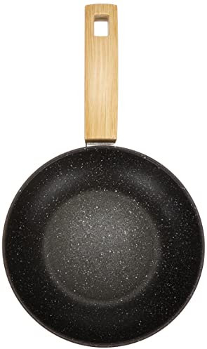 [Amazon Exclusive] ALLUFLON Etnea Wood Padella, Alluminio, Nero, 20 cm
