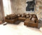 DELIFE Couch Clovis Braun Antik Optik Wohnlandschaft modulares Sofa