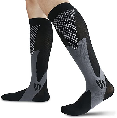 feifanshop Sport-Kompressionsstrümpfe Stützstrümpfe Reisestrümpfe Kniestrümpfe Trombosestruempfe Kompressionsstrümpfe Kompressionssocken Damen Herren Schwarz EU 35-39