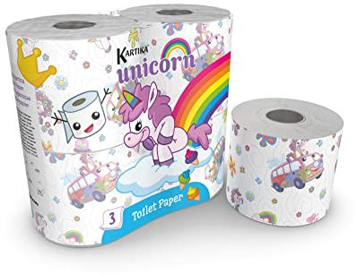 Kartika Unicorn carta igienica - 7 confezioni da 4 rotoli cad. = 28 rotoli