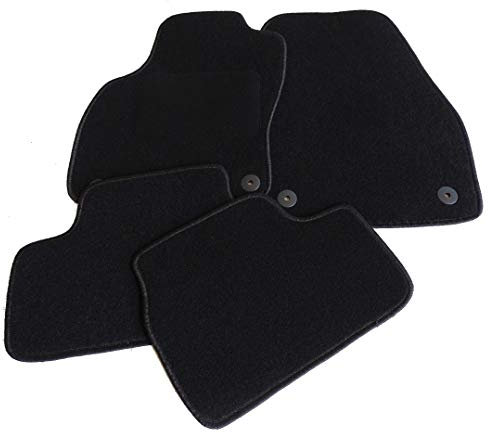 Mertex Autoteppich 4-teilig Fußmatten mit Befestigung kompatibel mit Astra H, TwinTop 2004-2010 Art. 2981 (Classic schwarz, schwarz)