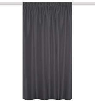 HOMEbasics THERMOVORHANG MIT KOMBIBAND, Polyester, GRAU, 145 X 135 cm, 085960-0903 145 X 135