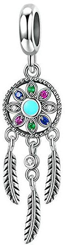 Traumfänger Charm Anhänger mit Emaille für Pandora 925 Sterling Silber