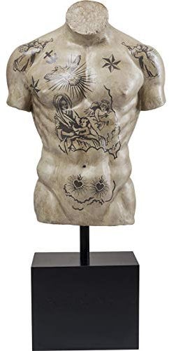 Kare Design Deko Objekt Torso Tattoo, XL, Skulptur, Tattoo-Kunst, Deko Figur, 125x63x35 cm (H/B/T)