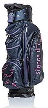 JuCad Bag Silence Dry | Waterproof/Wasserdicht | Golfbag/Cartbag | 9 inch (Dunkelblau-Pink)