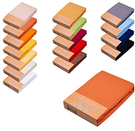 AVANTGARDE Premium SPANNBETTLAKEN √ 2er-Set je 180x200-200x220 √ hoher 40cm Steg √ auch für Wasserbett und Boxspringbett √ Spannbettlaken sehr Gute 195g/m² √ 97% Baumwolle / 3% Elastan (2X Terra)