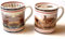 Hare & Red Stag | Set 2 Fine Bone China Mugs by Wildlife Artist Robert E Fuller British Wildlife Artist | Microwave & Dishwasher Safe | Gift Boxed