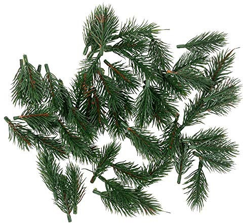 Ideen mit Herz Deko-Tannenzweige | grün | 6,5 cm lang | 55 Stück | künstliche Tannenzweige | Adventskranz-Deko | Tannengrün