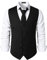 PARKLEES Herren Hipster Urban Design Business formelle Weste Slim Fit Anzug Smoking Kleid Weste, Schwarz , M