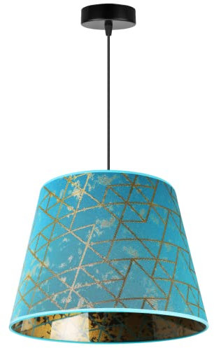 Light-Home Werona Elegant Hängelampe - Modern Deckenlampe für Wohnzimmer Schlafzimmer und Esszimmer - Pendelleuchte aus Metall mit Modern Lampenschirm - Blau - 26x35 cm