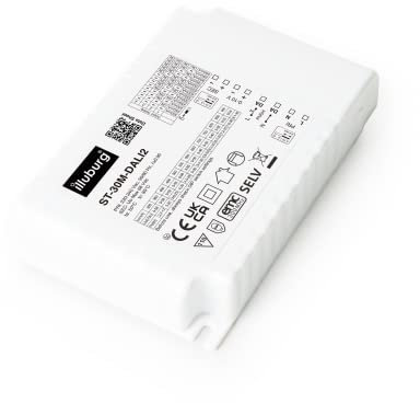 illuburg LED Trafo Dimmbar Dali Push 1-10V 300mA - 900mA Ausgang Einstellbar 30W Flickerfree LED Netzteil Treiber Driver