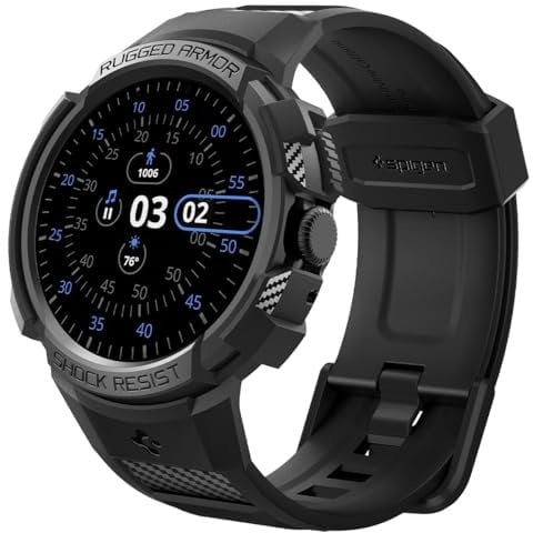 Spigen Cover con Cinturino Rugged Armor Pro Compatibile con Google Pixel Watch 3/2/1 41mm (2024/2023/2022) - Nero