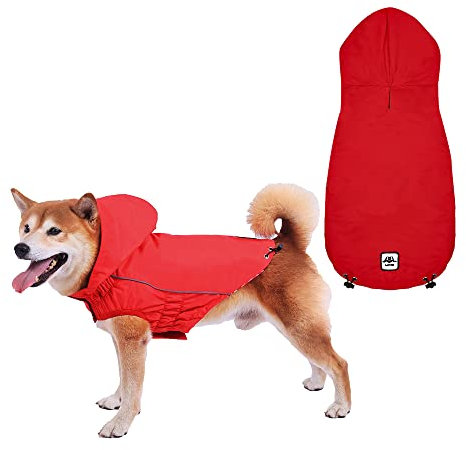 Hunderegenmantel, Regenmantel Hund Wasserdicht, Hunderegenmantel Wasserdicht Kleine Hunde, Hunderegenmantel Wasserdicht, Hunde Regenmantel, Hunde Hoodie, Hund Regenmantel (Rot, S)
