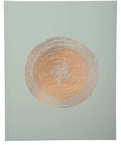 Exacompta - Réf. 47982E -1 Livre d'or classique Ellipse - Format vertical 27x22 cm - En papier simili-cuir avec marquage or rosé - Tranche or - 100 pages blanches unies - Coloris : vert