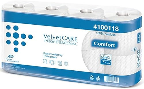 Velvet Comfort toilet paper 12 pack (96 rolls x15m) 2-layer | white | *cellulose | free 24h shipping