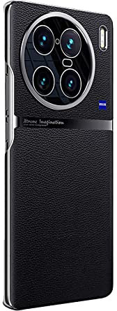 GIOPUEY Cover Compatibile con Vivo X90 PRO, Pelle PU + PC Rigido Custodia, Speciale Struttura in Pelle Case,Anti-Impronta, AntiGraffio - Black