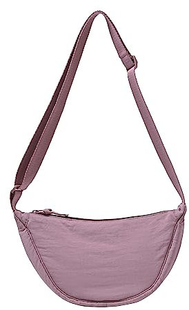 Borsa a Tracolla per Donna - Piccola in Nylon a Mezzaluna Morbida, Casual, Zaino a Tracolla