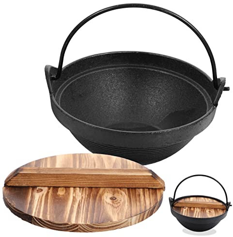 Cabilock 1 Set Pot nonstick cookware Sukiyaki Nabe sukiyaki pan Japanese cookware Screw- Thread Camping Cooking Stove hotboii Outdoor Cooking Stove Iron Saucepan Japanese-Style