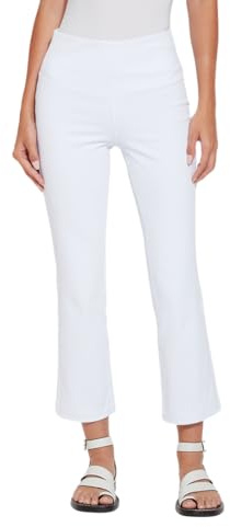 Lyssé Baby Bootcut Denim – Bootcut Jeans for Women and Ankle Jeans with 4 Way Stretch Knit Denim, White, XL