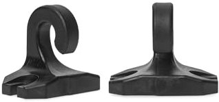T-TENDA - Ganci a Pavimento per Tenda da Sole a Caduta, Coppia di Ganci ad Uncino per Agganciare la Tenda sulla Ringhiera o al Pavimento, in PVC, Made in Italy, Colore Nero